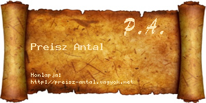 Preisz Antal névjegykártya